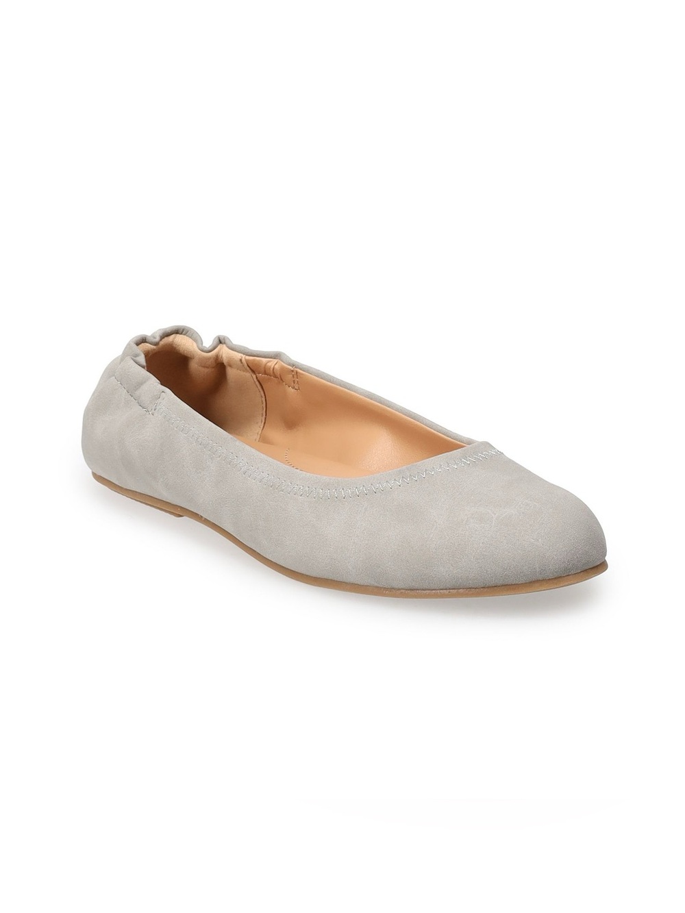 TOMS Judith Suede Ballet Flats Grey Taupe Size 8 Comfort Slip On Shoes